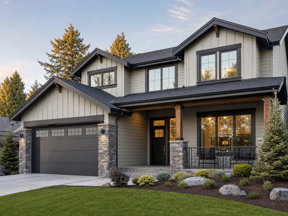 Clean home exterior with roofline and gutters
