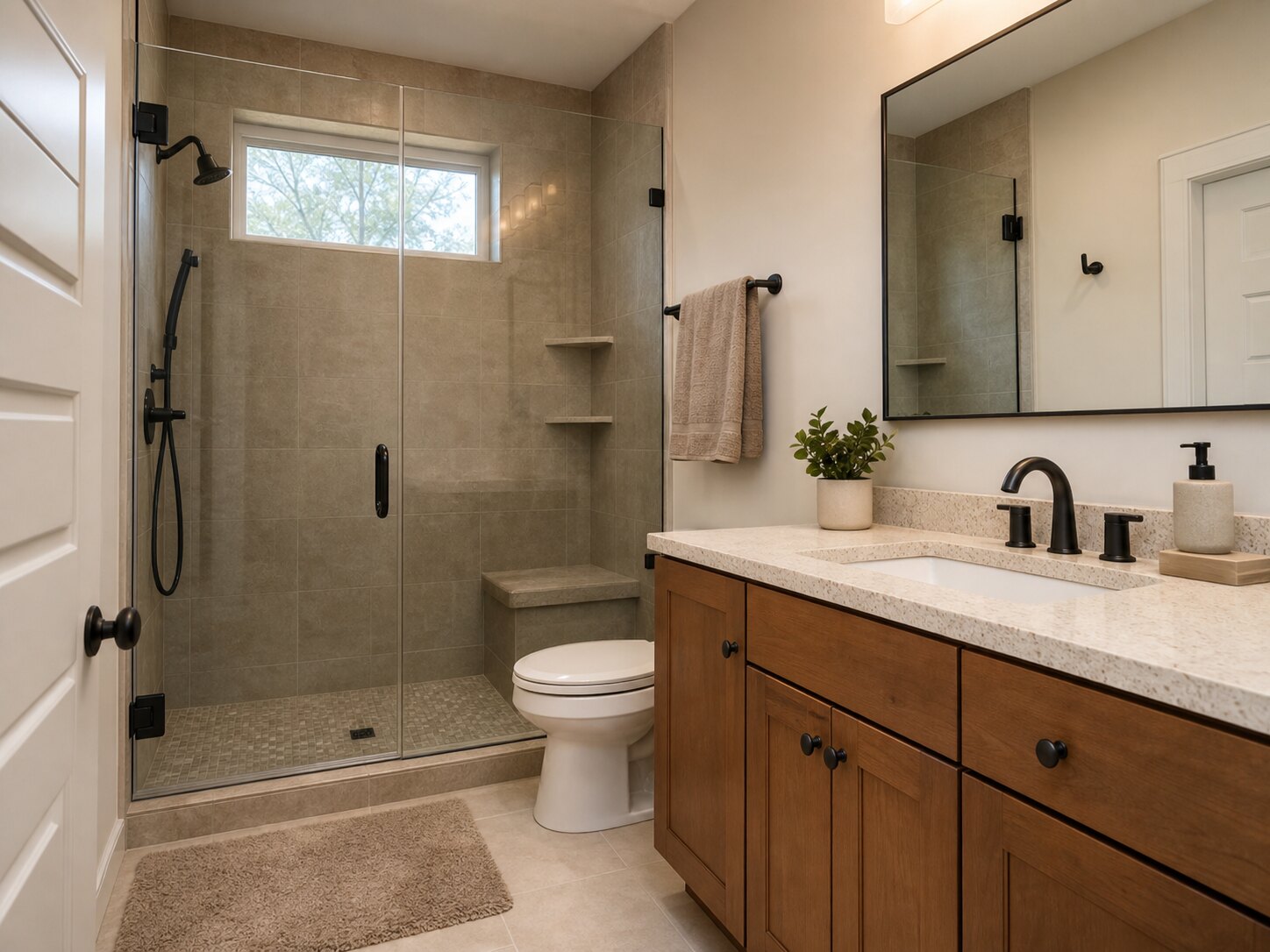 Completed residential bathroom renovation example